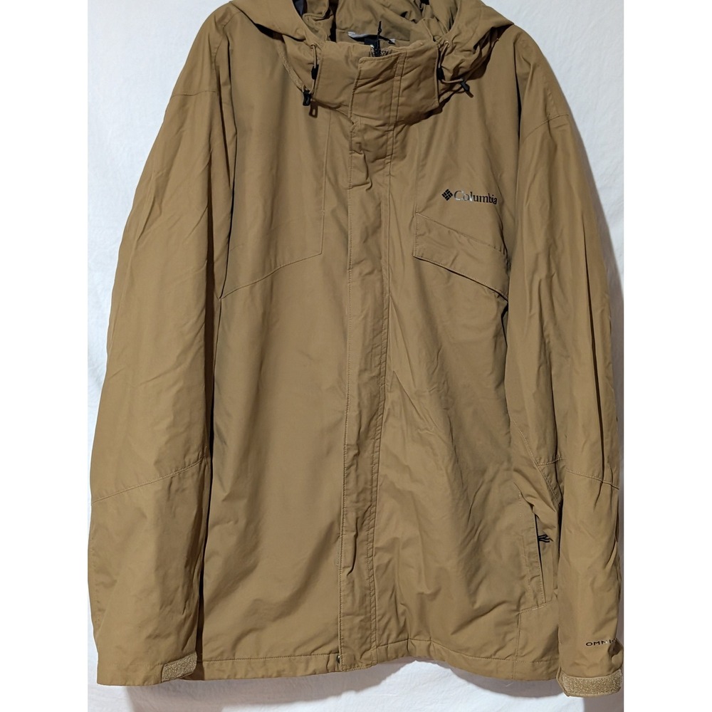 Columbia Omni-Tech Men's XXL Waterproof Hooded Jacket – Tan/Brown